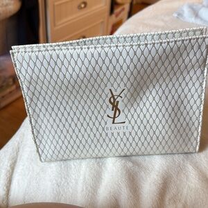 Authentic White & Gold YSL clutch beaute bag brand new